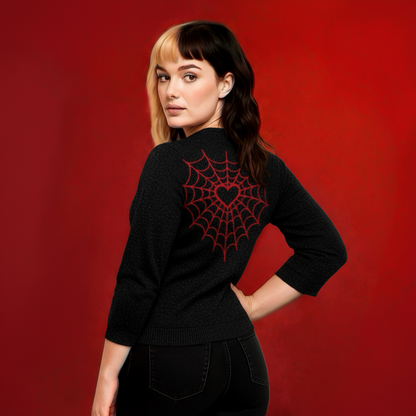 Webbed Heart Cardigan