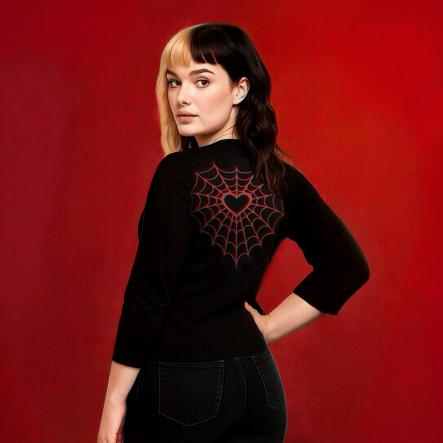 Webbed Heart Cardigan