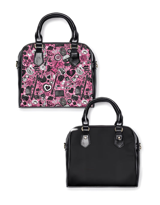 Hearts In Black (A Beautiful Mess) Shoulder Handbag