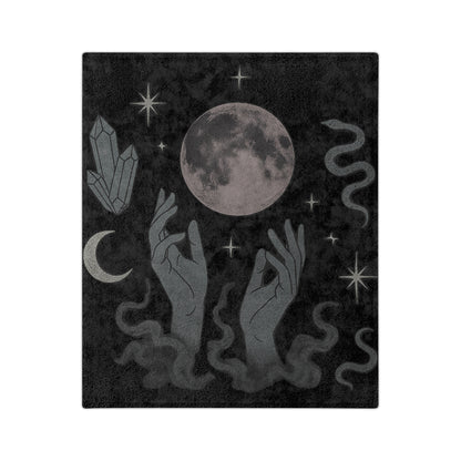 Moonveil gothic blanket with moon and crystal motif
Alternative fashion velveteen blanket for gothic home decor
Edgy punk rock microfiber throw in mystical moon design
