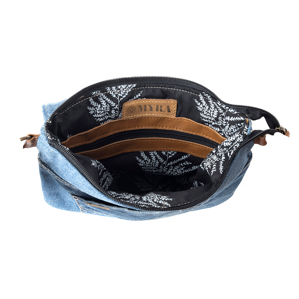 Myra Jaycee's Day “Upcycled” Denim Crossbody Bag