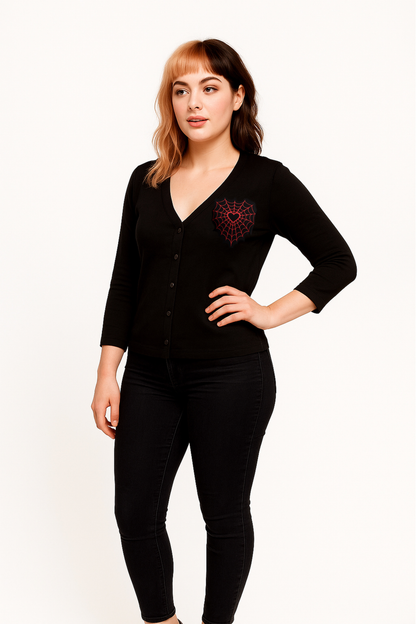 Webbed Heart Cardigan