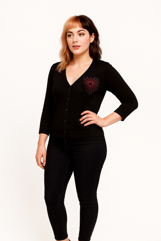 Webbed Heart Cardigan