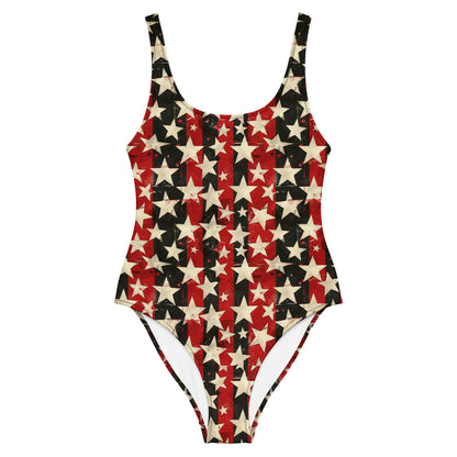Rogue Stars one-piece swimsuit with gothic star motif
Alternative fashion punk rock swimsuit