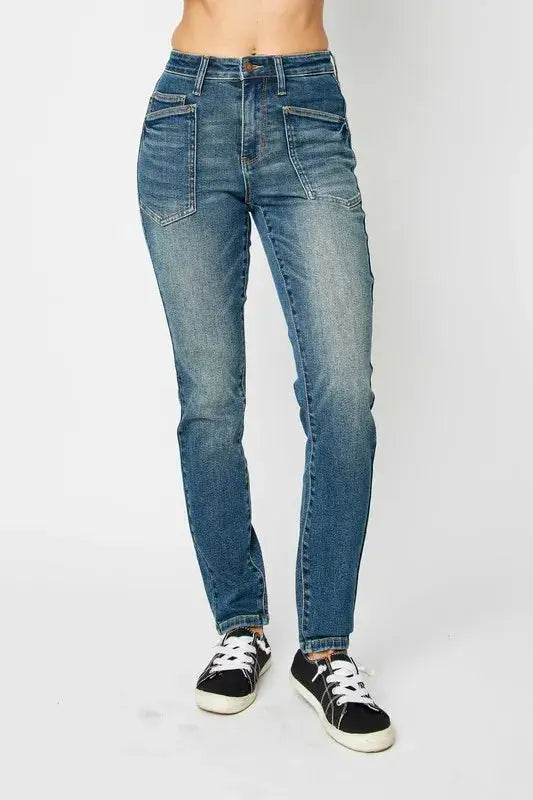 Plus Size High Waist Skinny Judy Blue Jeans