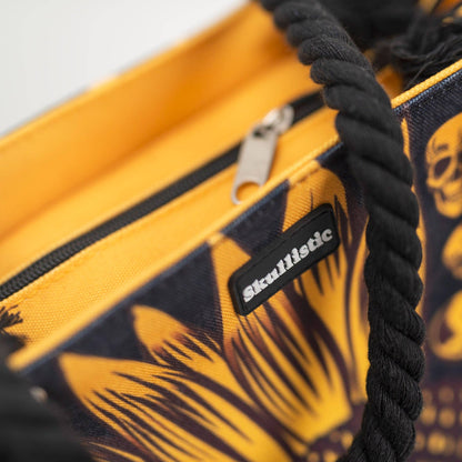 Bolsa de playa con calaveras de girasol