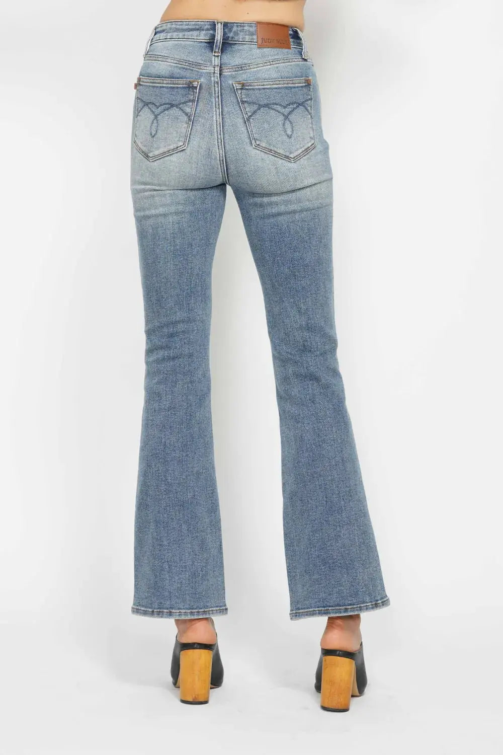 Judy Blue Jeans - Full Size Tummy Control Bootcut Jeans w/ Back Embroidered Pockets