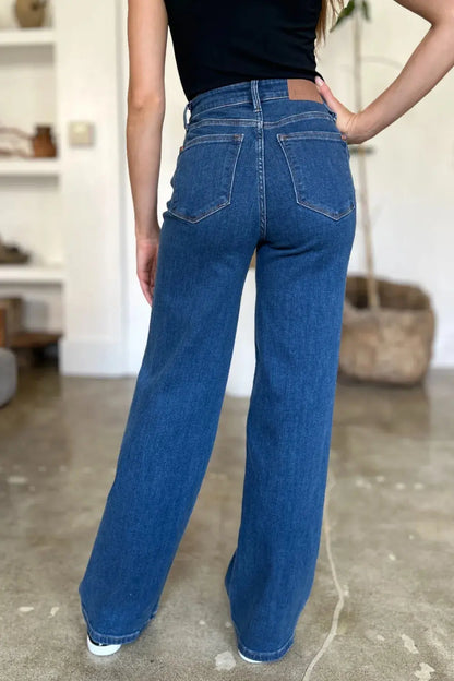 Full Size High Rise Straight Leg Judy Blue Jeans
