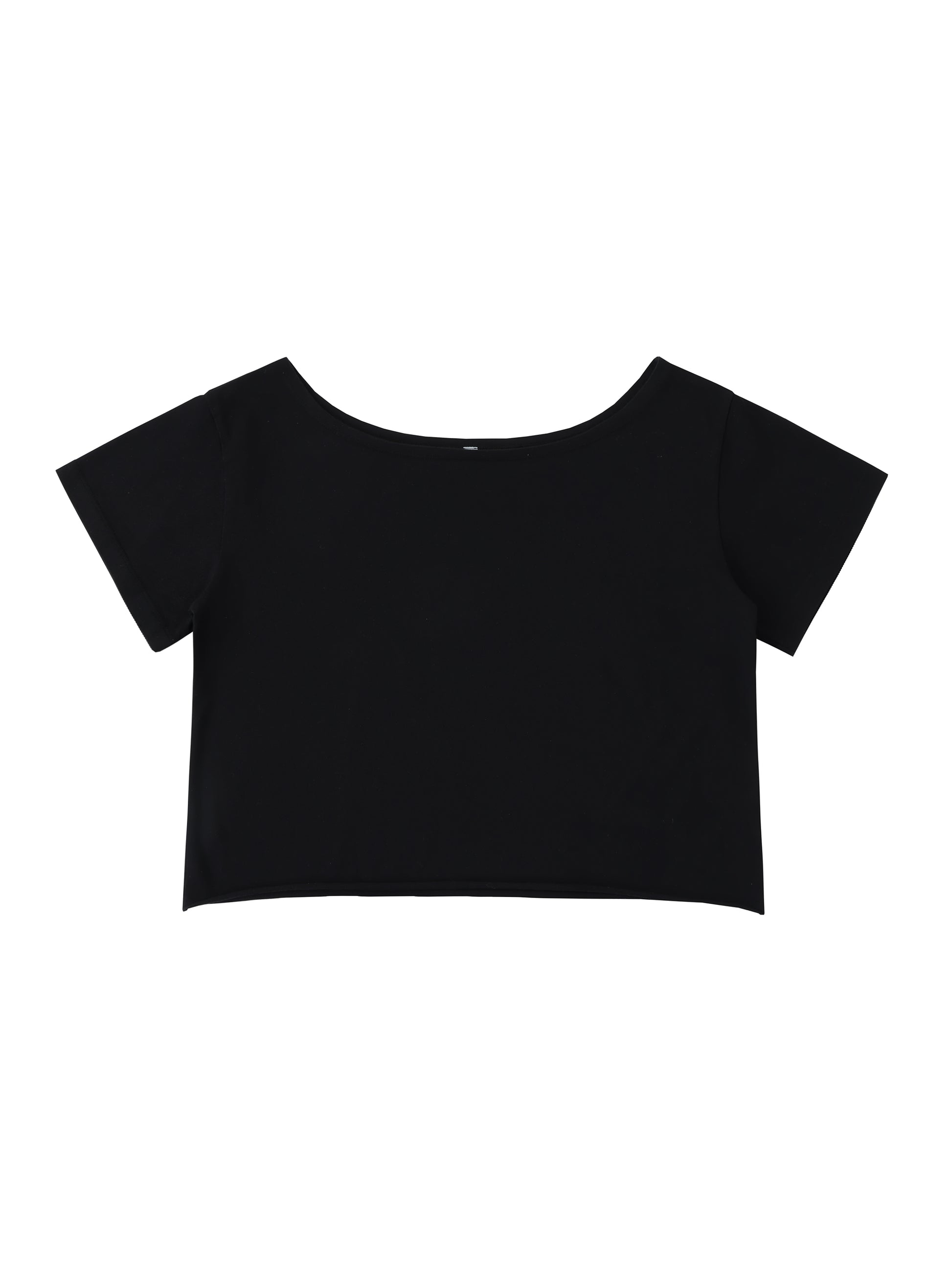 Ashen Off-Shoulder gothic t-shirt in black cotton
Alternative fashion off-shoulder tee with rolled hem
Edgy punk rock off-shoulder top for women
