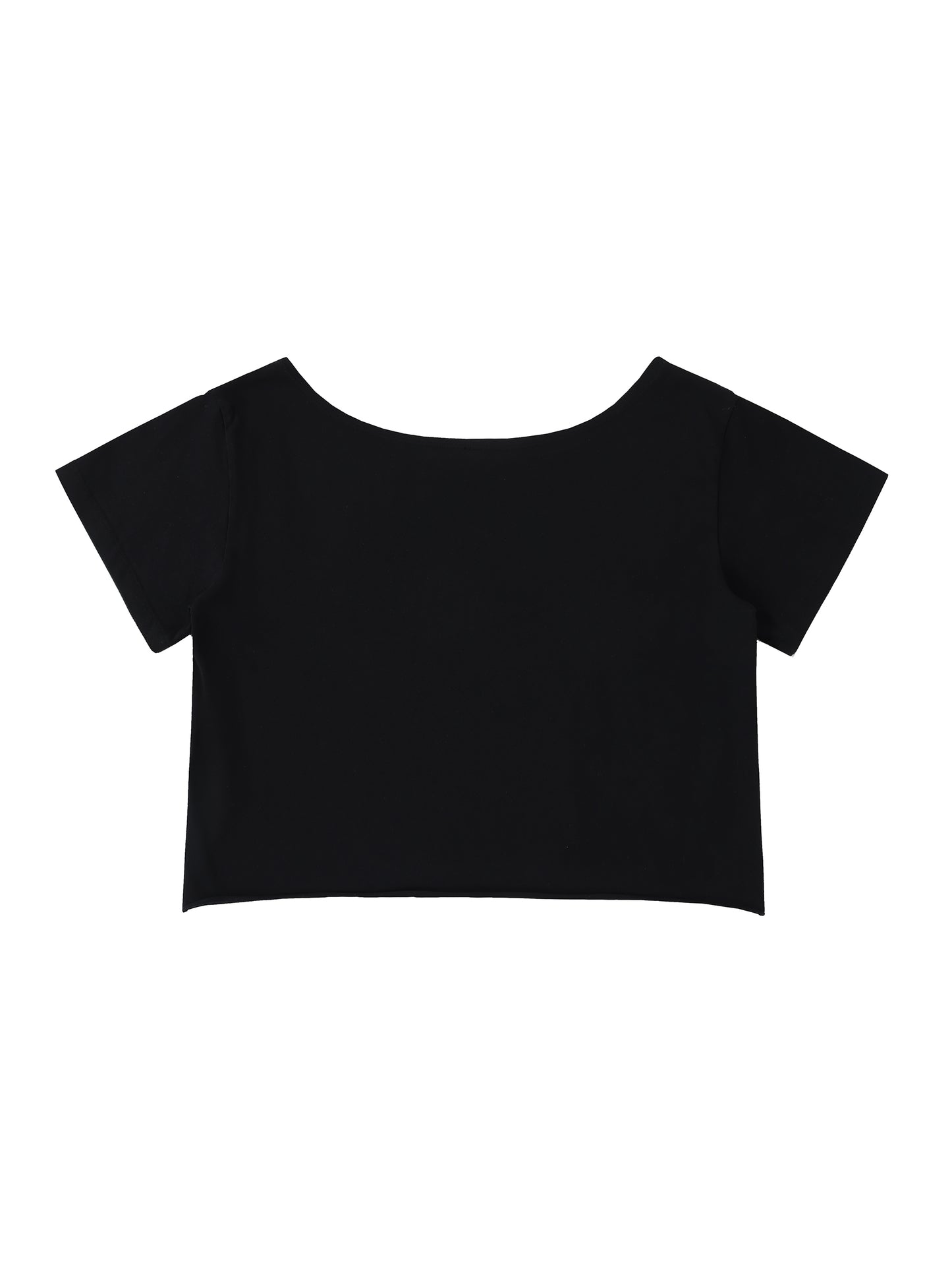 Bonewhite Off-Shoulder gothic cotton t-shirt
Alternative fashion off-shoulder tee with rolled hem
Edgy punk rock off-shoulder top for women