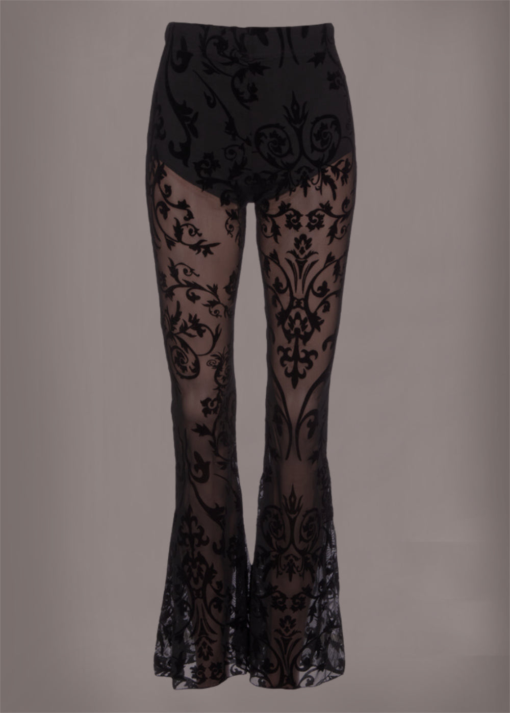 Sheer Goth Bell Bottom Pants